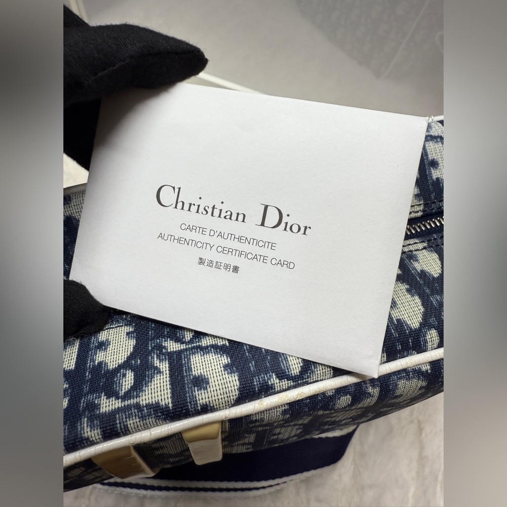 DIOR-BO D 0094 Navy Trotter Crossbody Bag Navy Strap - Picture 12 of 16
